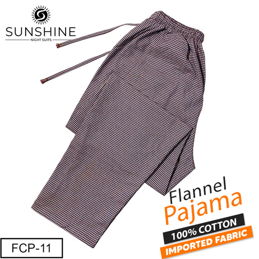 Maroon Gingham Check Flannel Pajama – FCP-11 | Winter Fabric