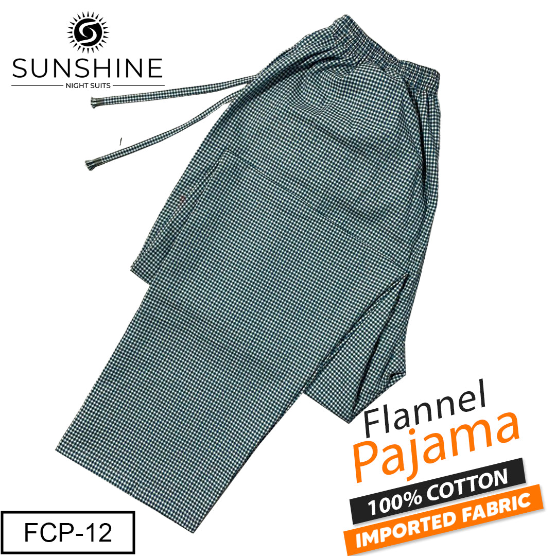 Teal Gingham Check Flannel Pajama – FCP-12 | Winter Fabric