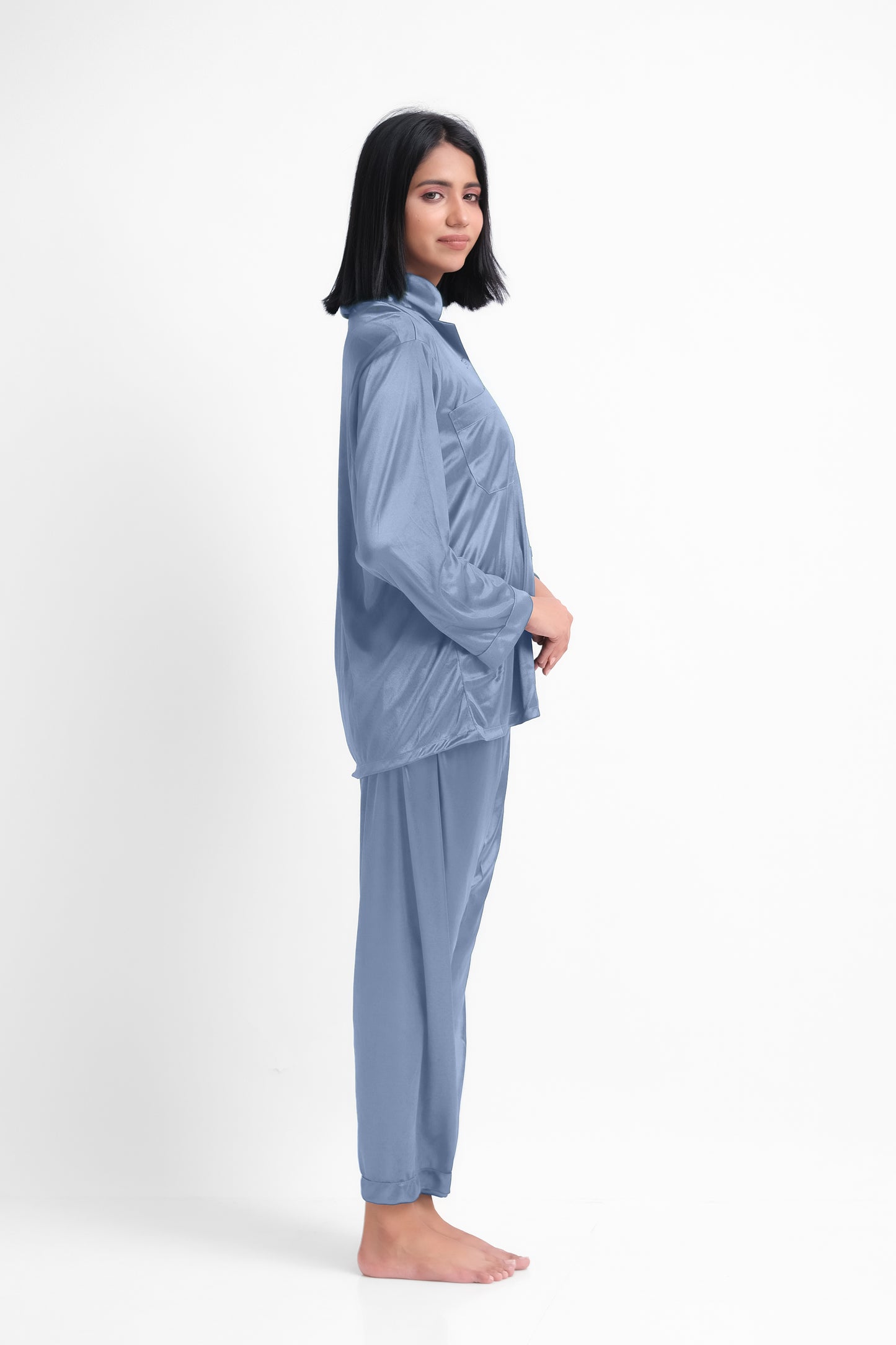 Grey Silk Jersey Pajamas Set 2550-G