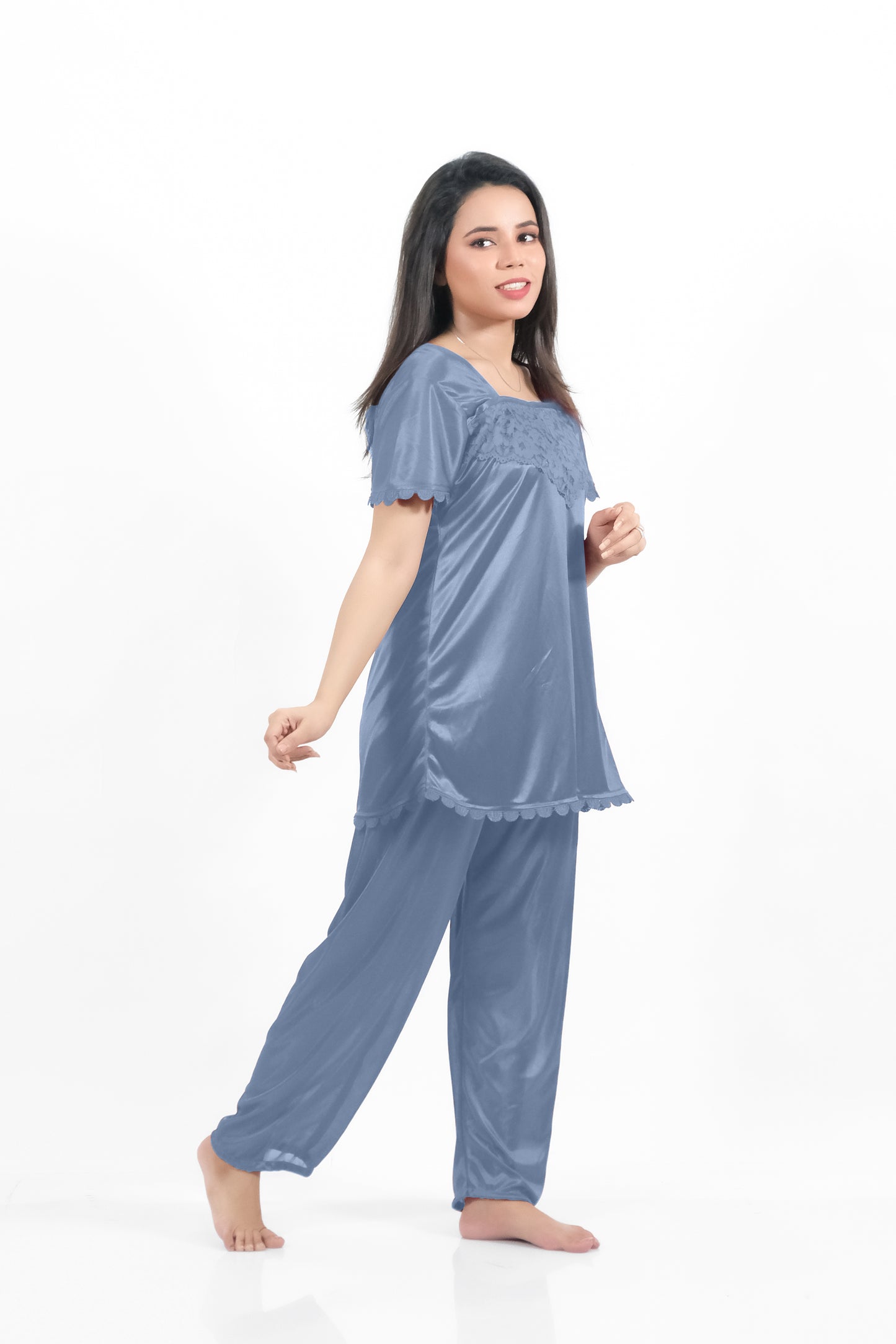 Grey Silk Jersey Pajamas Set 2500-G