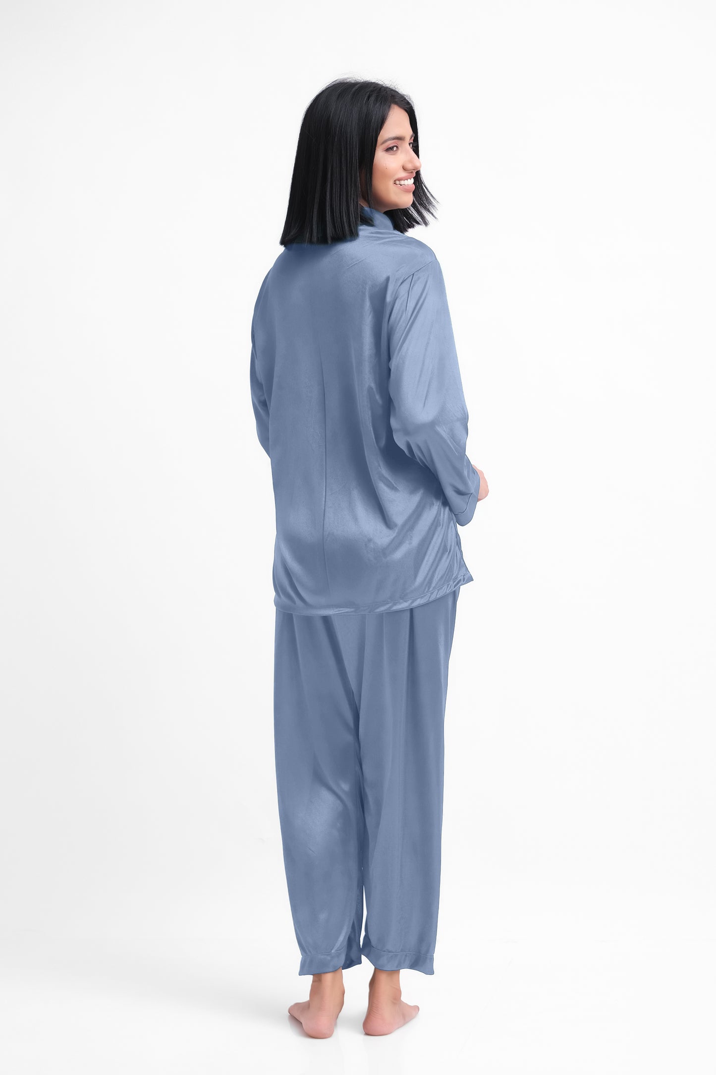 Grey Silk Jersey Pajamas Set 2550-G