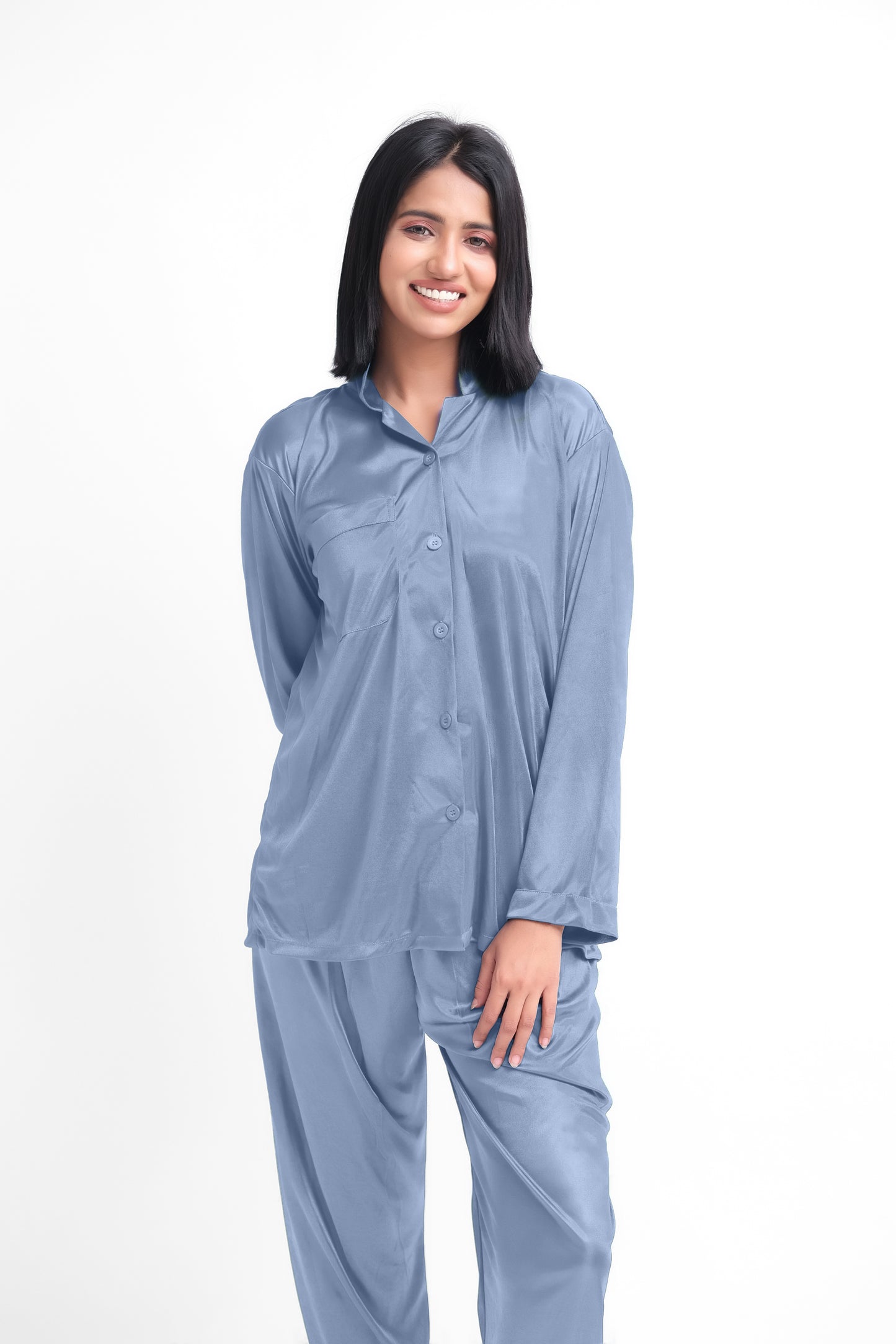 Grey Silk Jersey Pajamas Set 2550-G