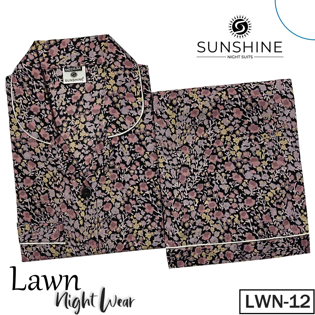 Mini Flowers Printed Lawn Nightdress LWN-012