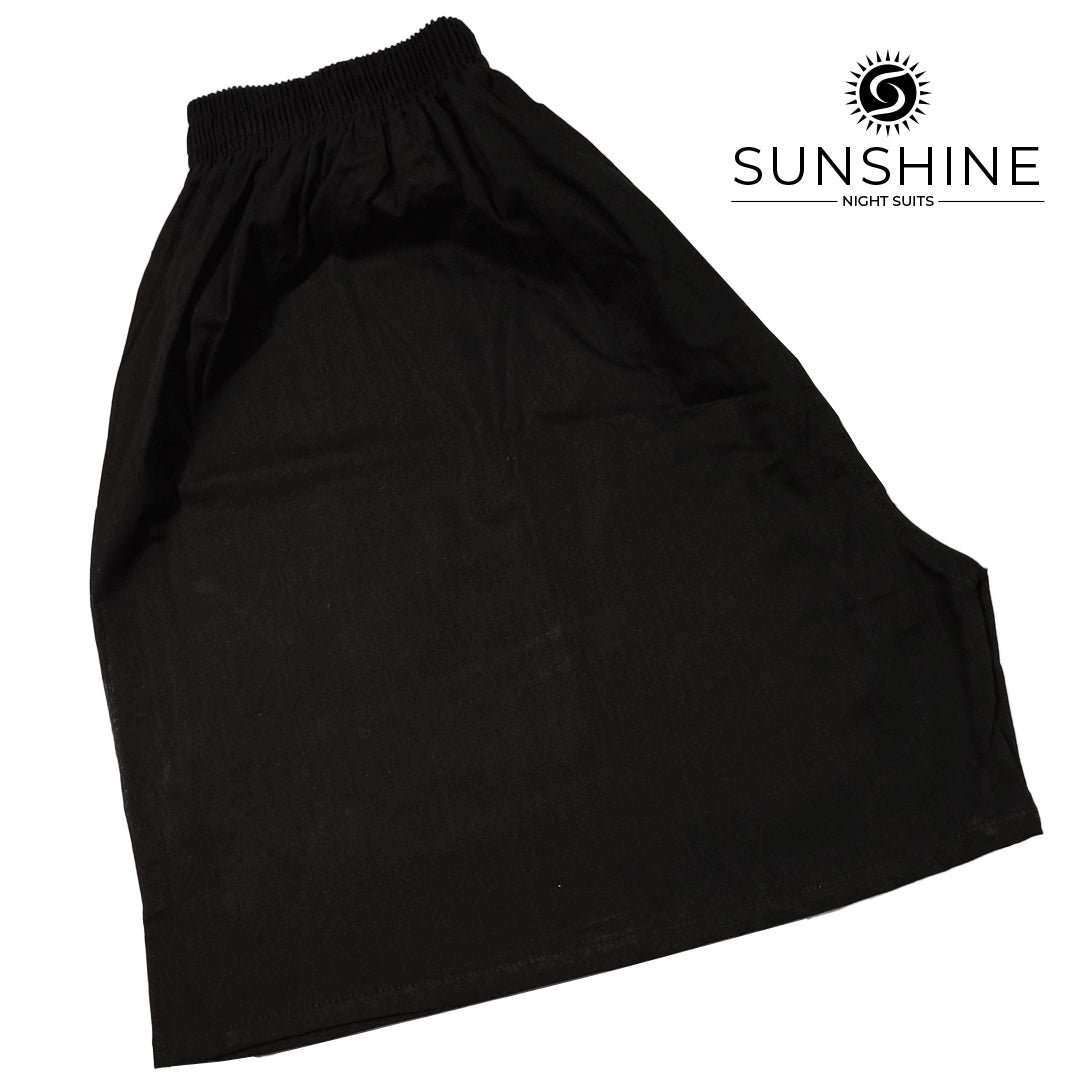 Black Plain Cotton Boxer Short MCB-01