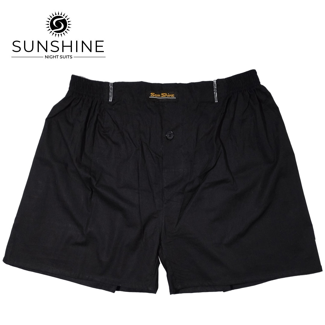 Black Plain Cotton Boxer Short MCB-01