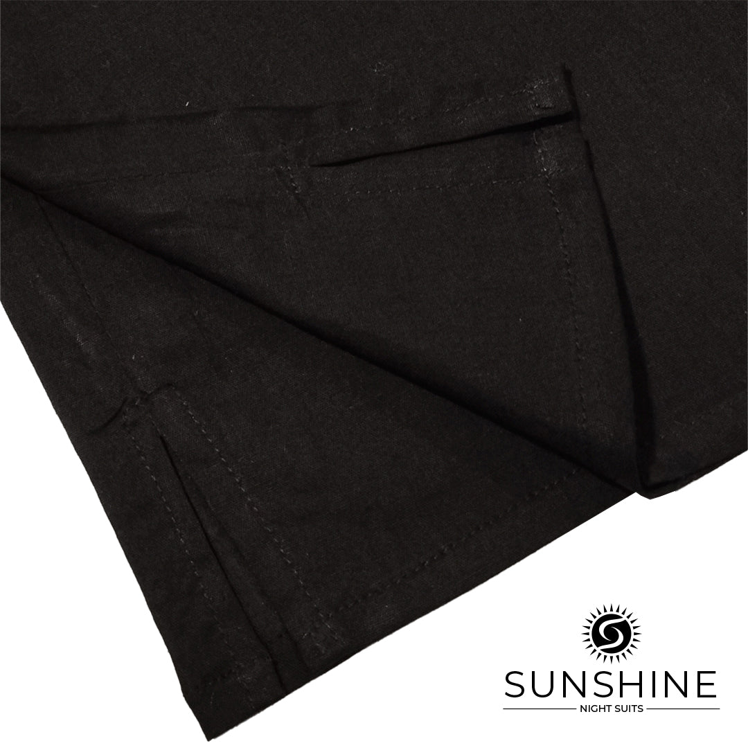 Black Plain Cotton Boxer Short MCB-01