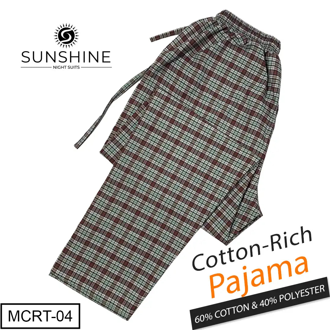 Green Check Cotton Rich Pajamas MCRT-04