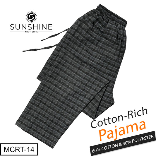 Black Denim Check Cotton Rich Pajamas MCRT-14