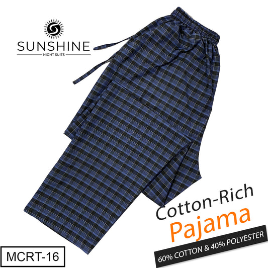 Blue Denim Check Cotton Rich Pajamas MCRT-16