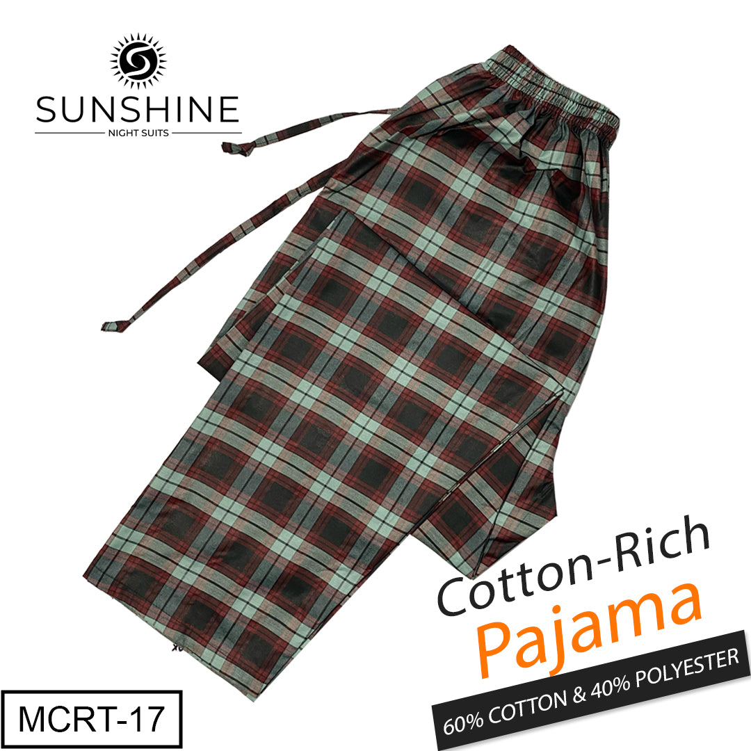 Black Check Cotton Rich Pajamas MCRT-17