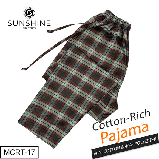 Black Check Cotton Rich Pajamas MCRT-17