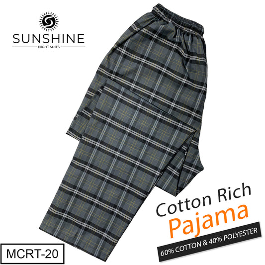 Malaysian Grey Check Cotton Rich Pajamas MCRT-20