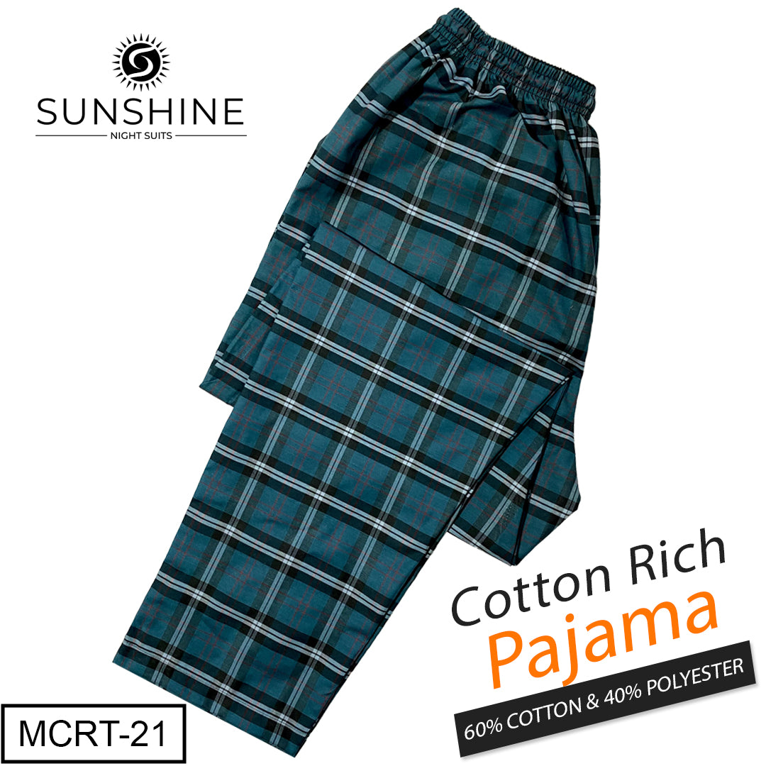 Teal Check Cotton Rich Pajamas MCRT-21