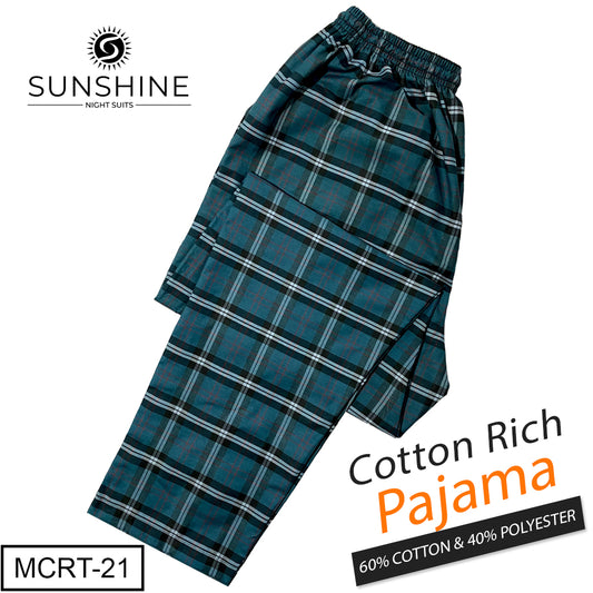 Teal Check Cotton Rich Pajamas MCRT-21