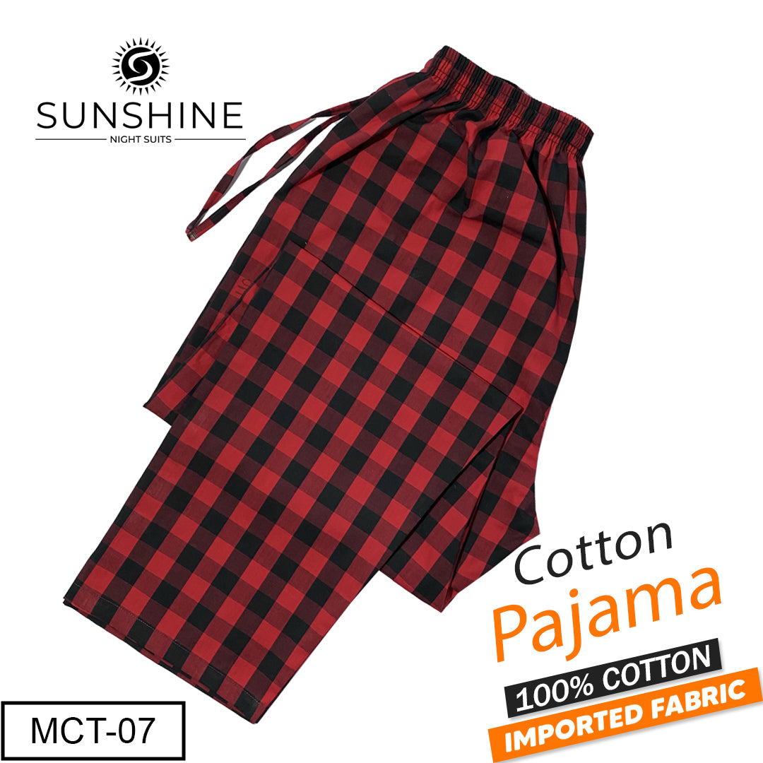 Black Red Check 100% Cotton Pajamas MCT-07