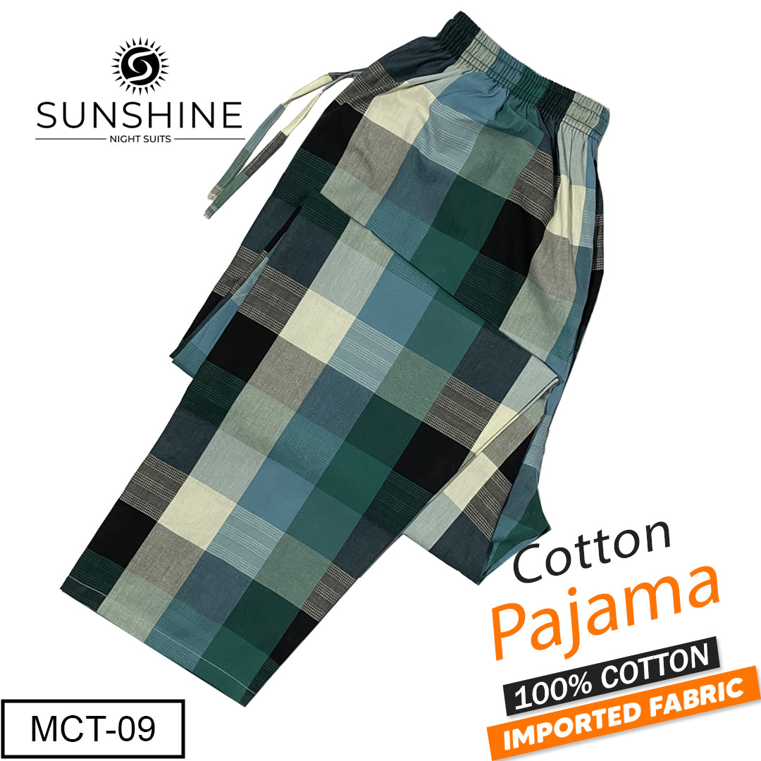 Green Check 100% Cotton Pajamas MCT-09