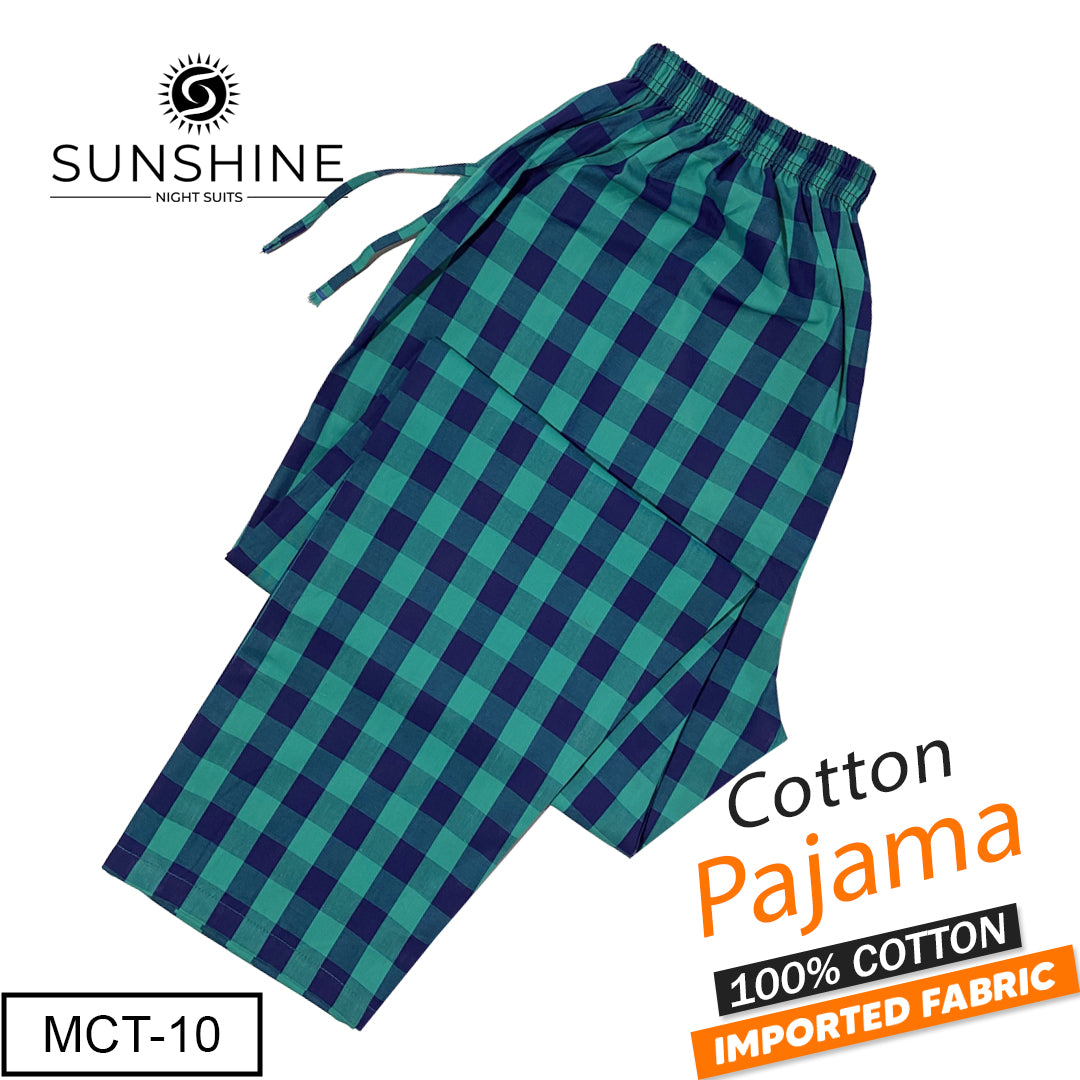 Sea Green Check 100% Cotton Pajamas MCT-10