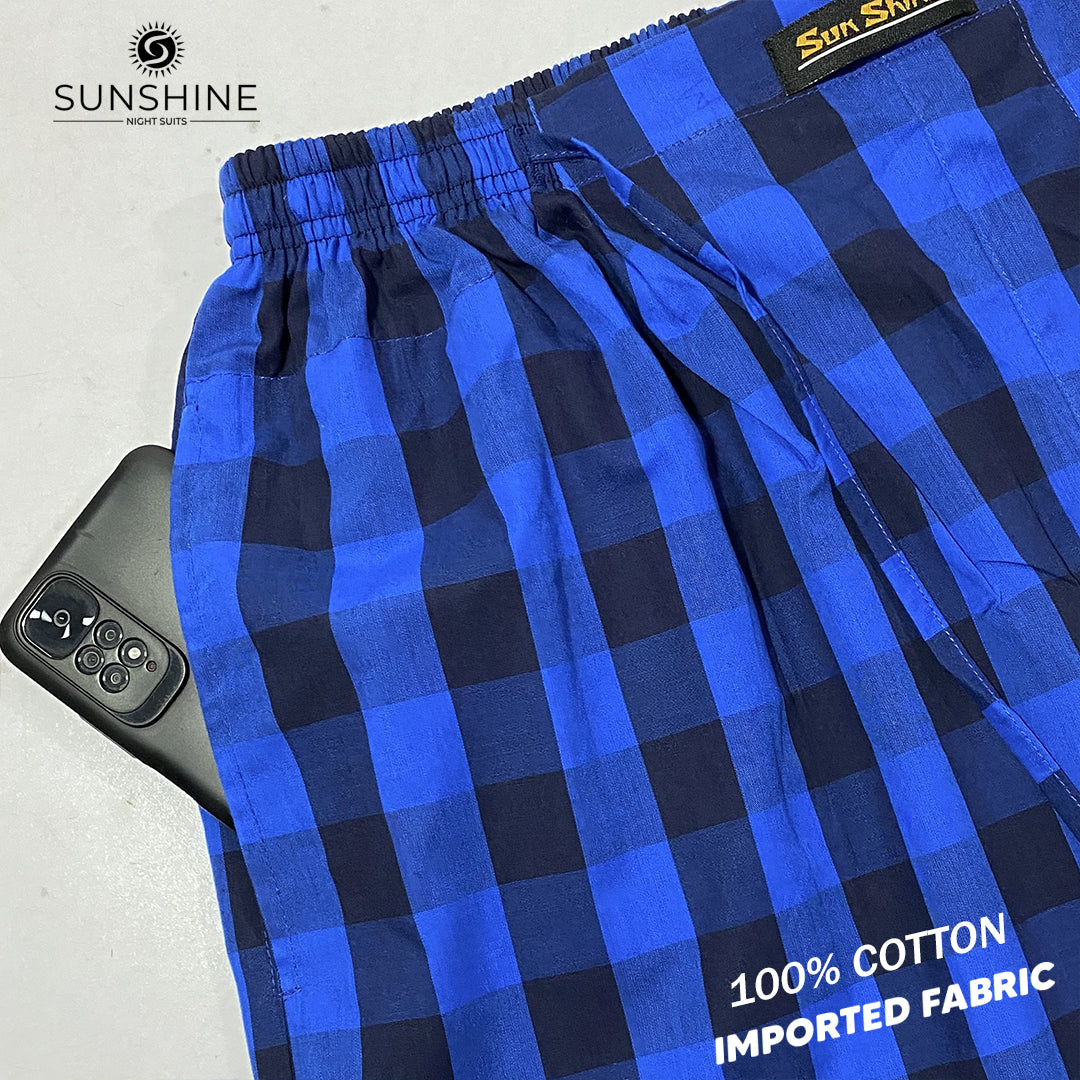 Blue Black Check 100% Cotton Pajamas MCT-11