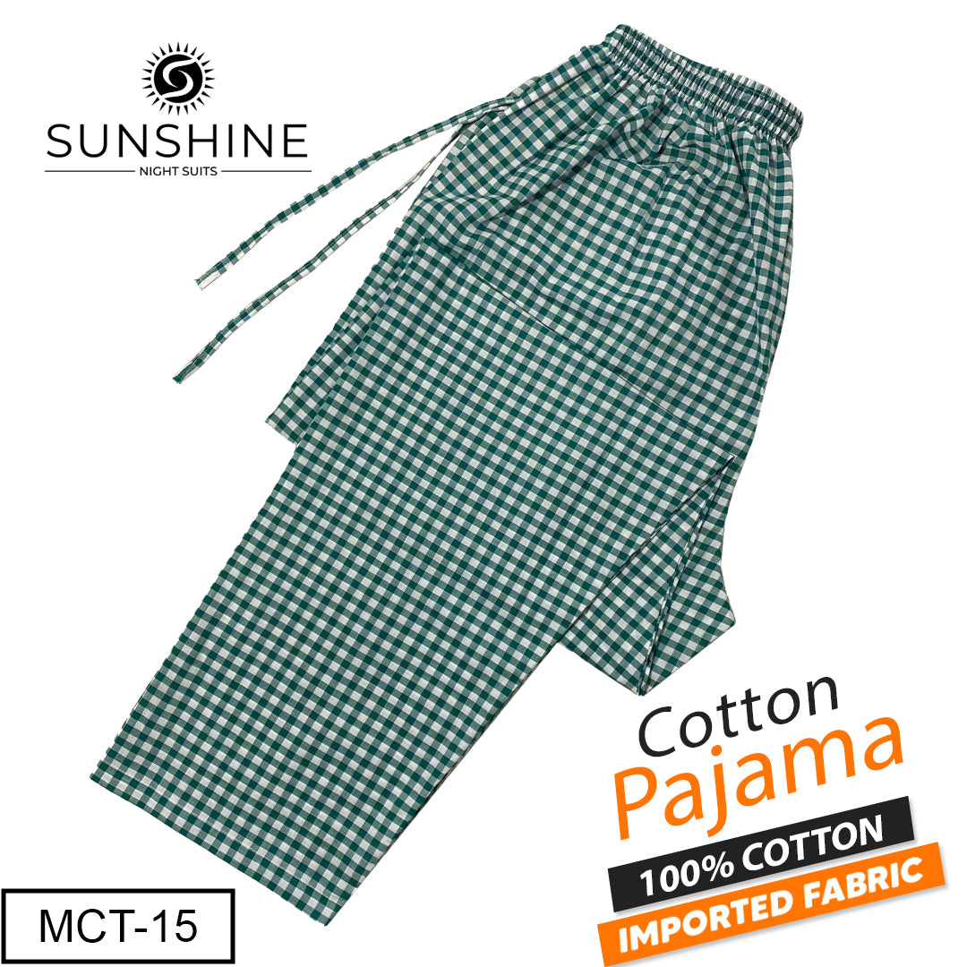 Light Green Check 100% Cotton Pajamas MCT-15