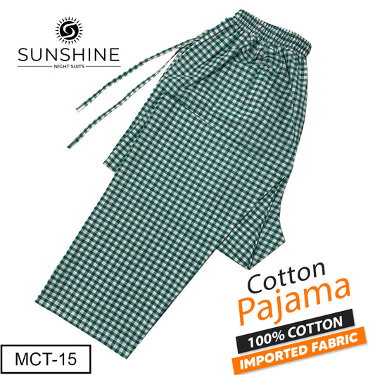 Light Green Check 100% Cotton Pajamas MCT-15