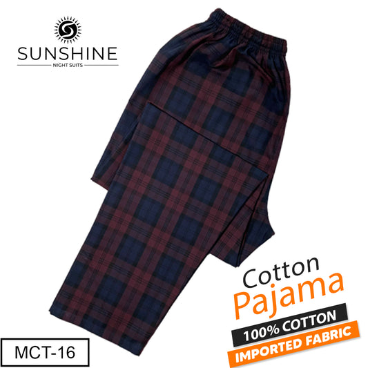 Bordeaux Check 100% Cotton Pajamas MCT-16