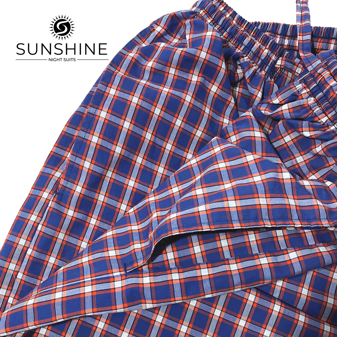 Indigo Blue Check 100% Cotton Pajamas MCT-17