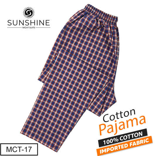 Indigo Blue Check 100% Cotton Pajamas MCT-17