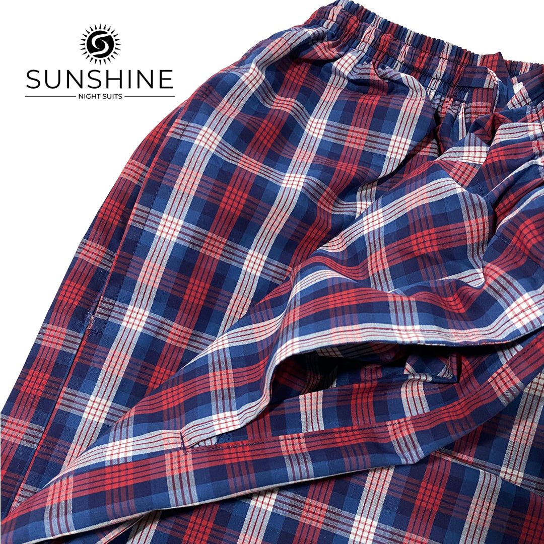 Blue Red Check 100% Cotton Pajamas MCT-20