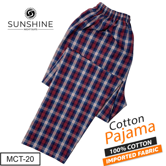 Blue Red Check 100% Cotton Pajamas MCT-20