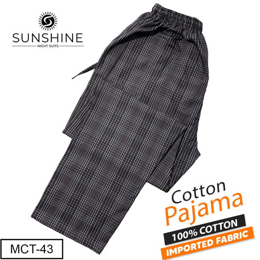 Dusk Grey Check 100% Cotton Trousers MCT-43