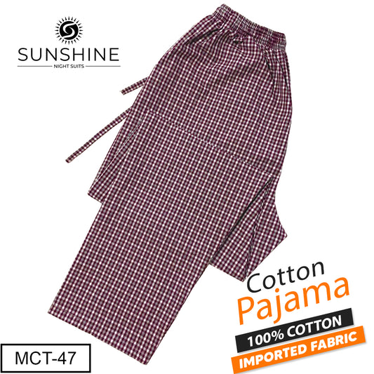 Maroon Check 100% Cotton Trousers MCT-47