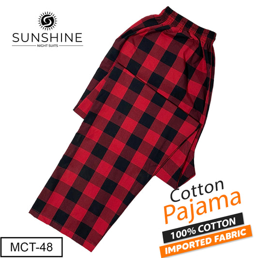 Black Red Check 100% Cotton Pajamas MCT-48