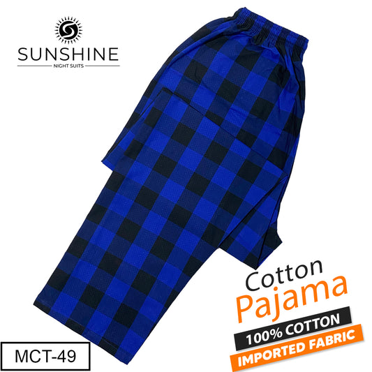 Black Blue Check 100% Cotton Pajamas MCT-49
