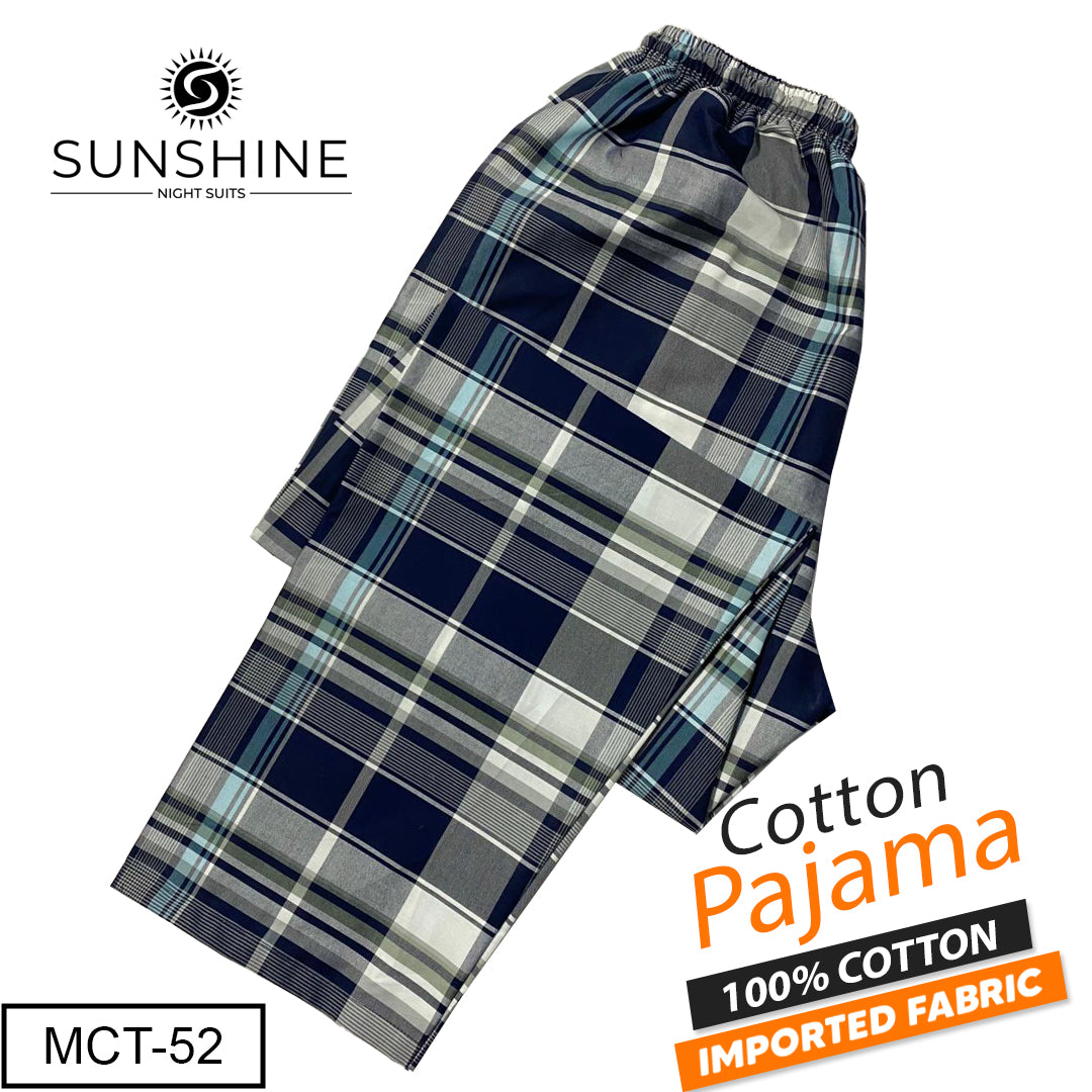 Blue Teal Check 100% Cotton Trousers MCT-52