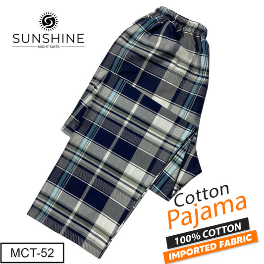 Blue Teal Check 100% Cotton Trousers MCT-52