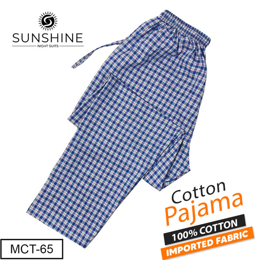 French Blue Check 100% Cotton Pajamas MCT-65