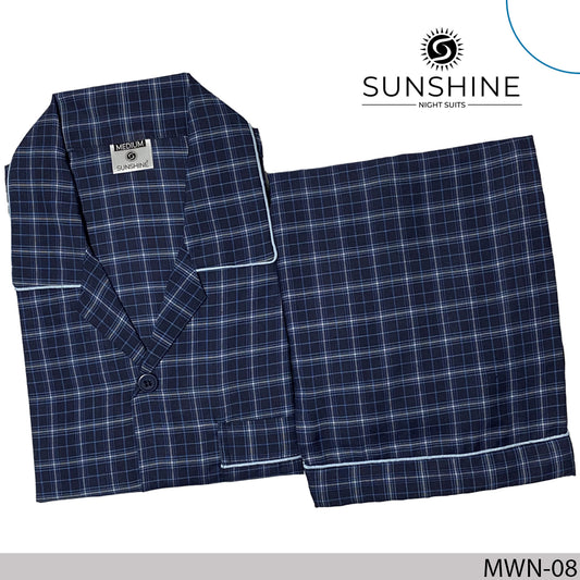 Royal Blue Check Night Suit - MWN-08