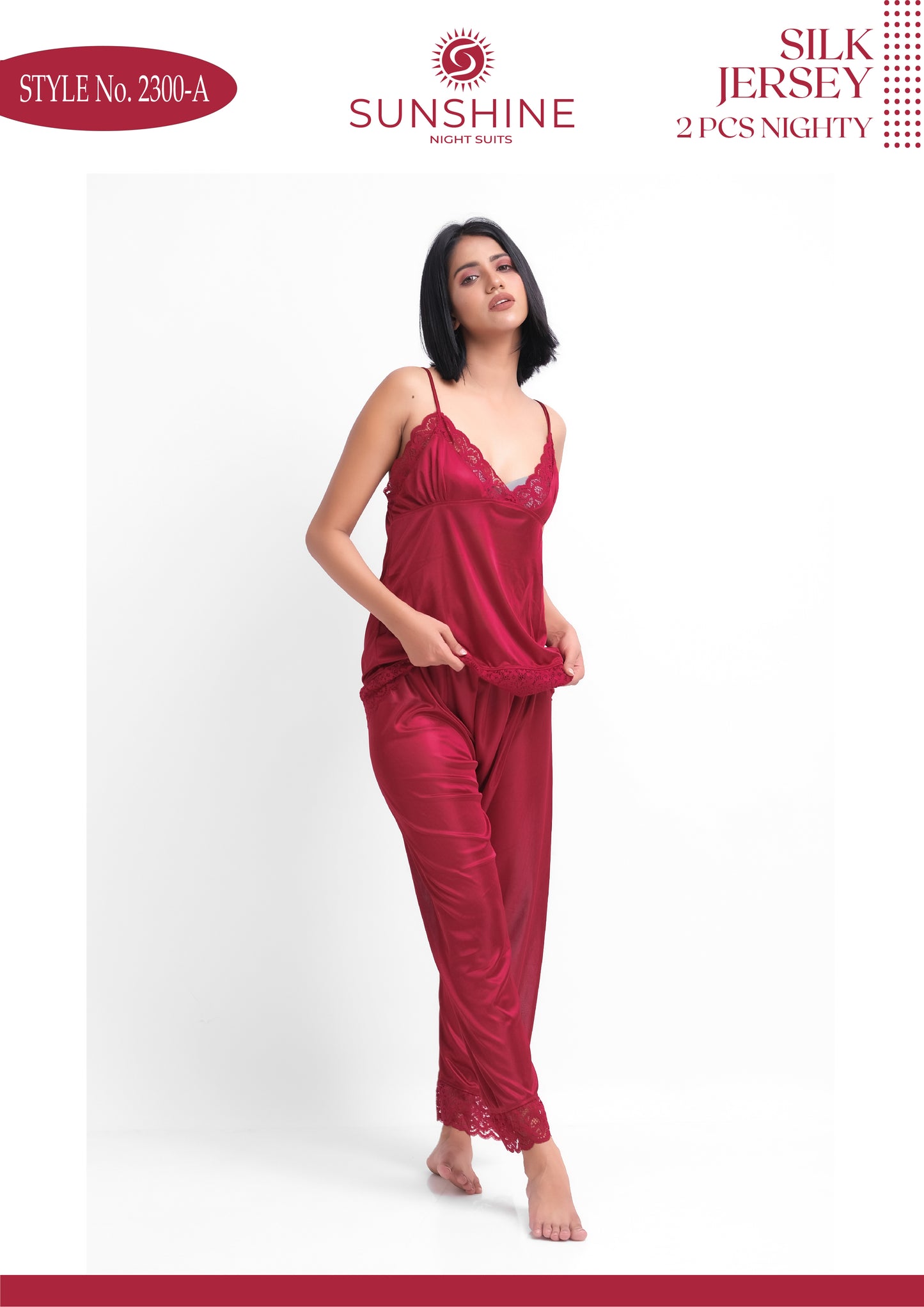 Sexy Silk Cami Pajama Set - Style No. 2300