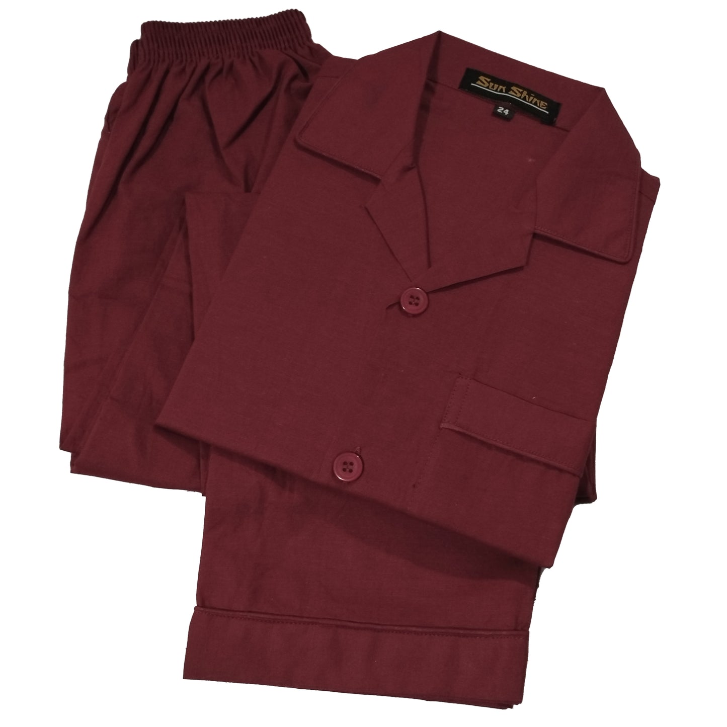 Maroon Cotton Night Suit - MCN-12