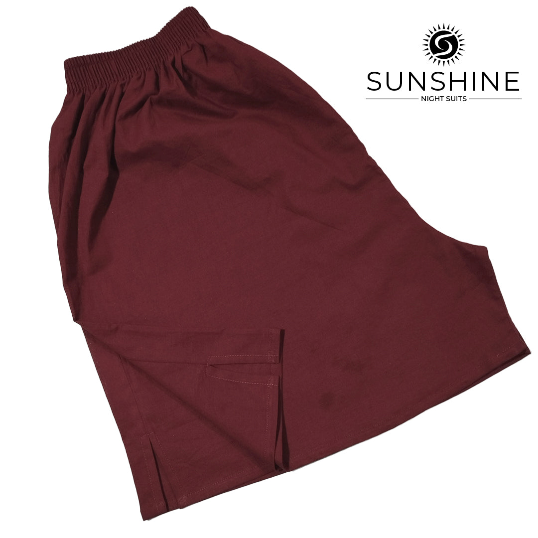 Maroon Plain Cotton Boxer Short MCB-04