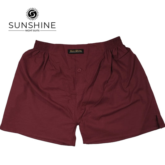 Maroon Plain Cotton Boxer Short MCB-04