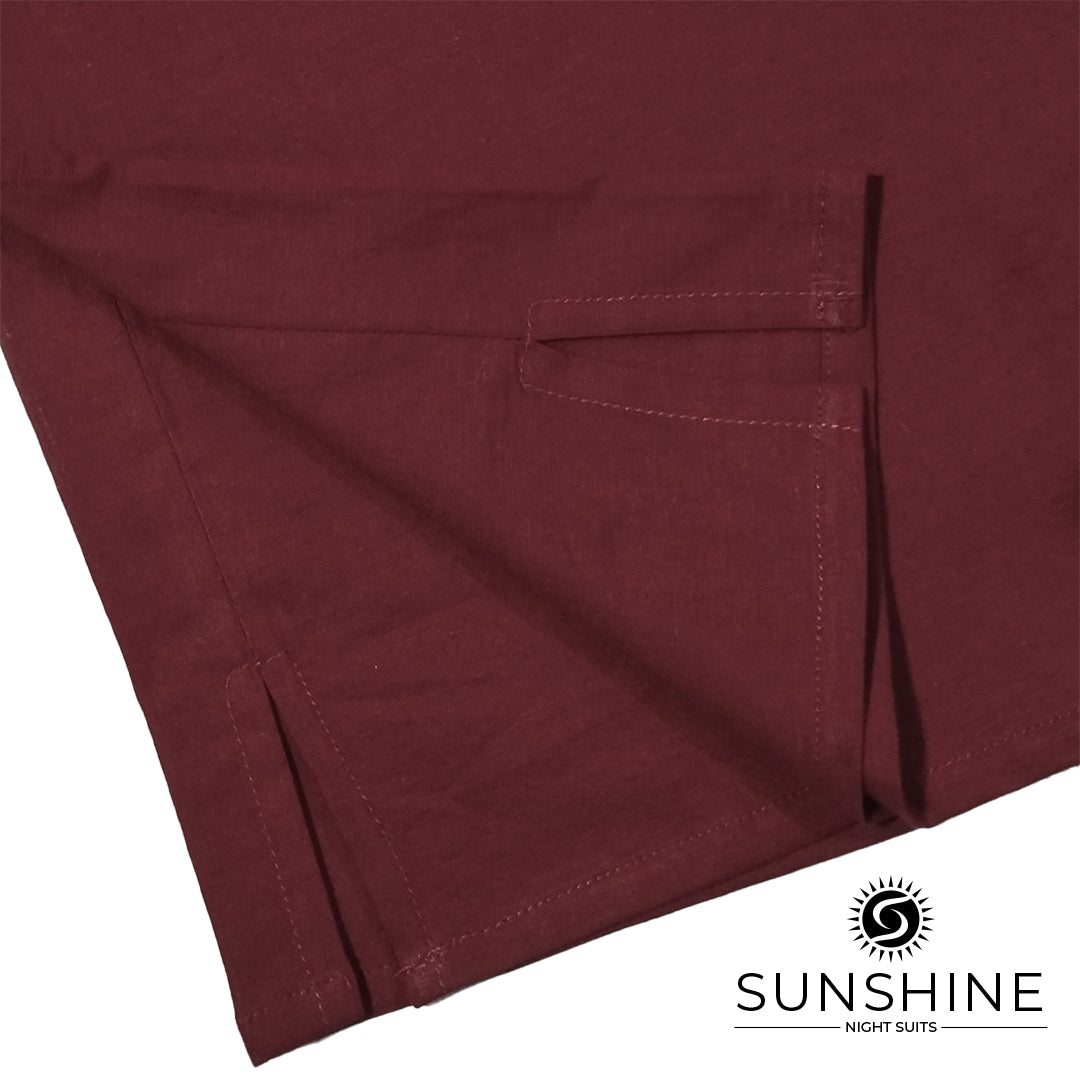 Maroon Plain Cotton Boxer Short MCB-04