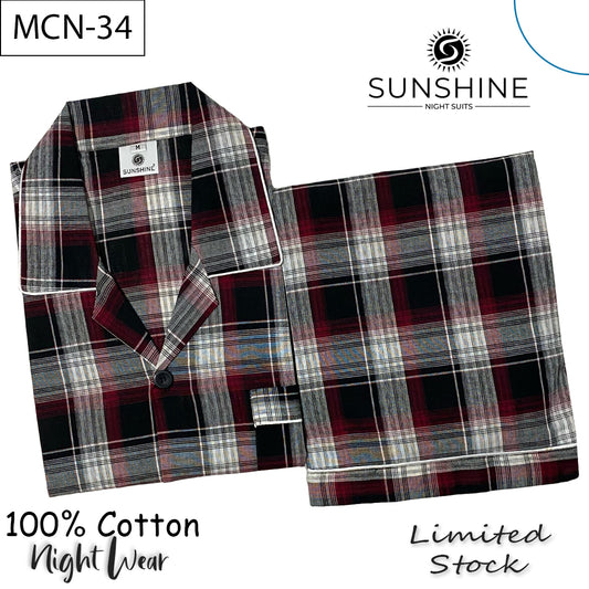 Blackish Check 100% Cotton Night Suit – MCN-34