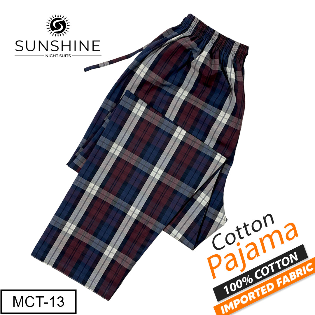 Blue Burgundy Check 100% Cotton Pajamas MCT-13
