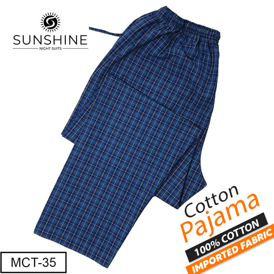 Yale Blue Check 100% Cotton Pajamas MCT-35