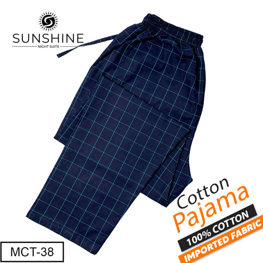 Blue Teal Check 100% Cotton Pajamas MCT-38