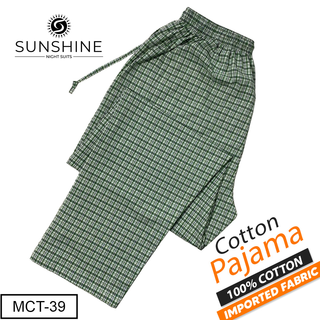 Light Olive Check 100% Cotton Pajamas MCT-39