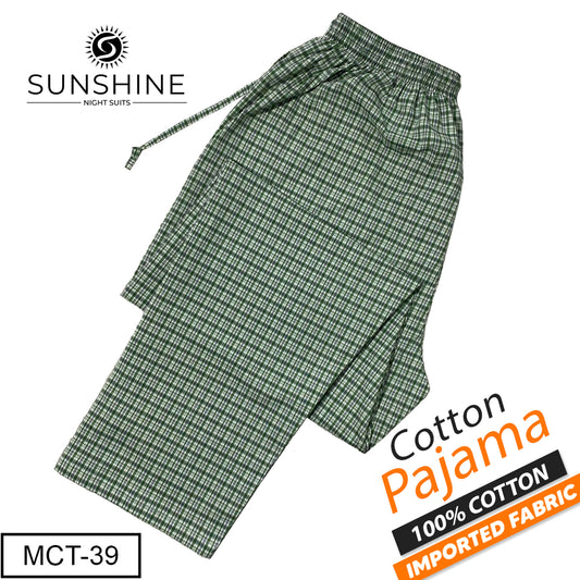 Light Olive Check 100% Cotton Pajamas MCT-39