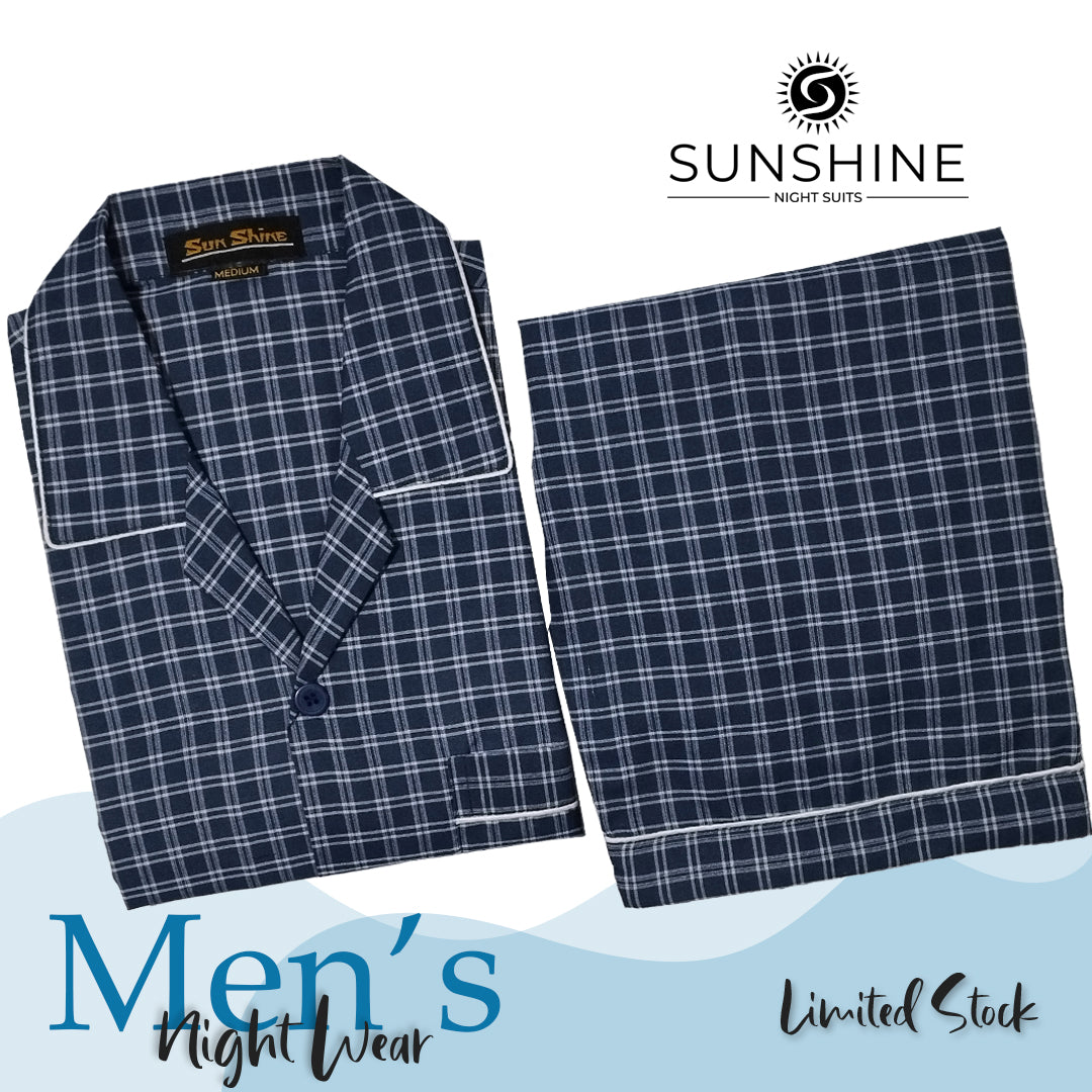 Blue Check Night Suit - CH-051