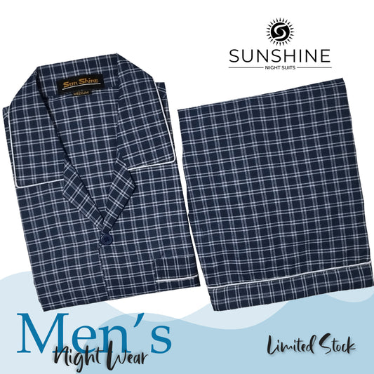 Blue Check Night Suit - CH-051